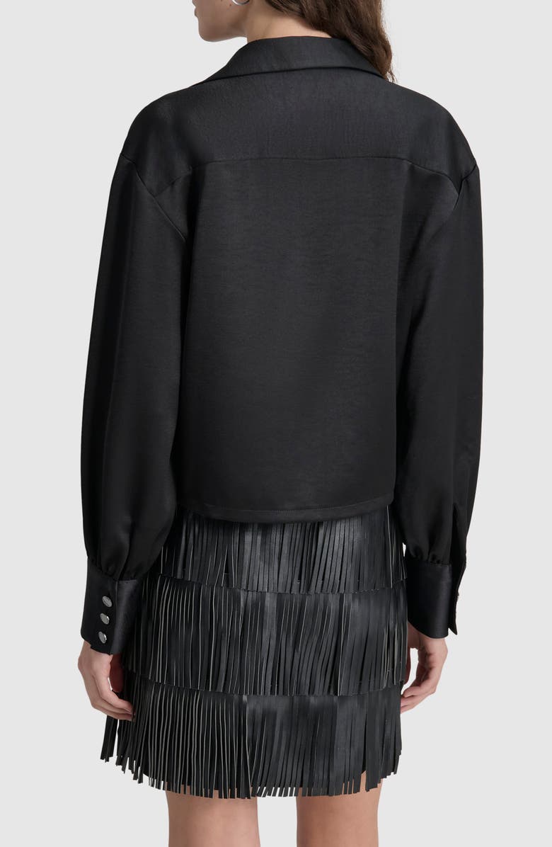 DKNY Satin Top, Alternate, color, Black