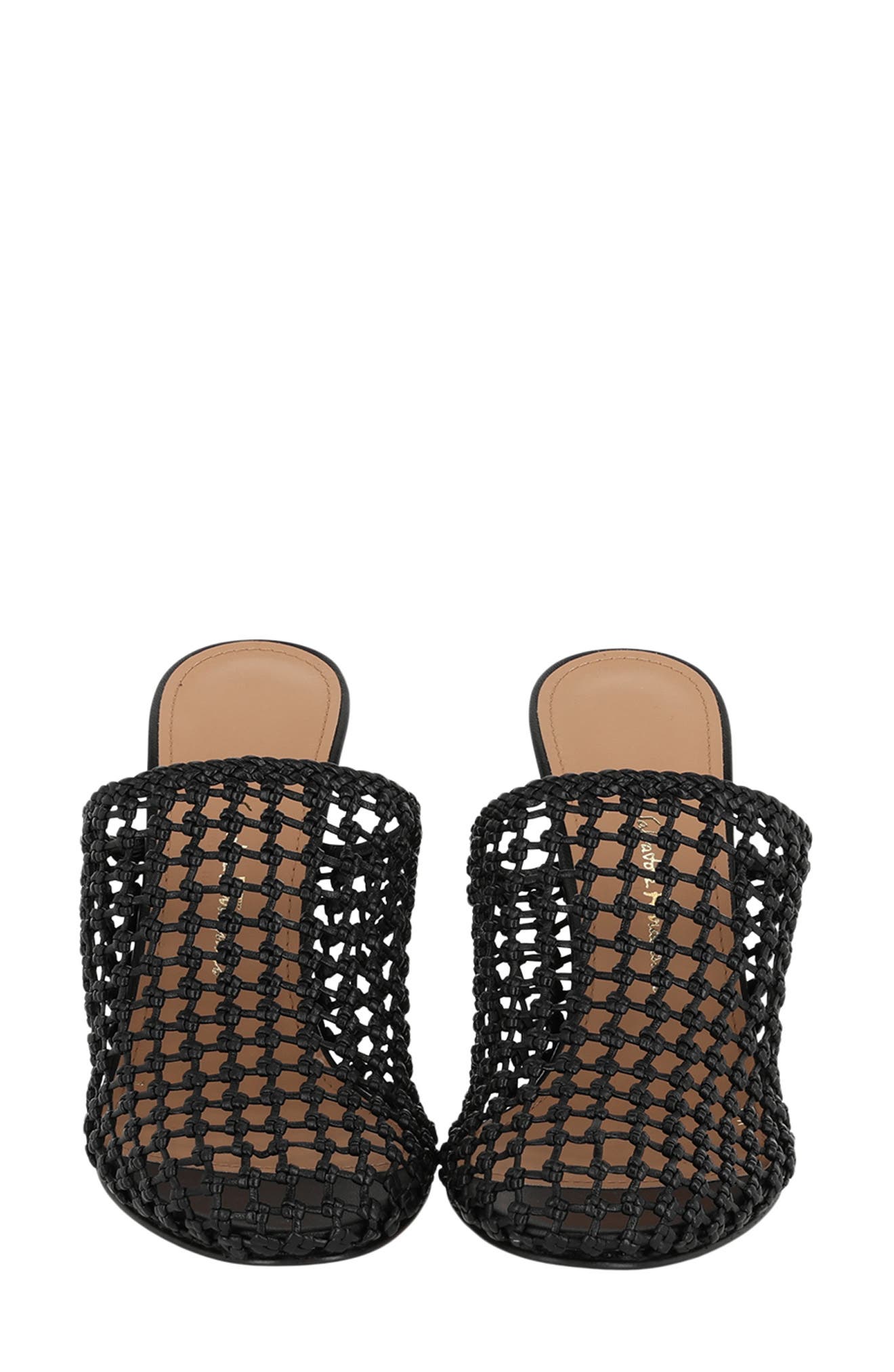 FERRAGAMO Woven Slide Sandal, Alternate, color, Black