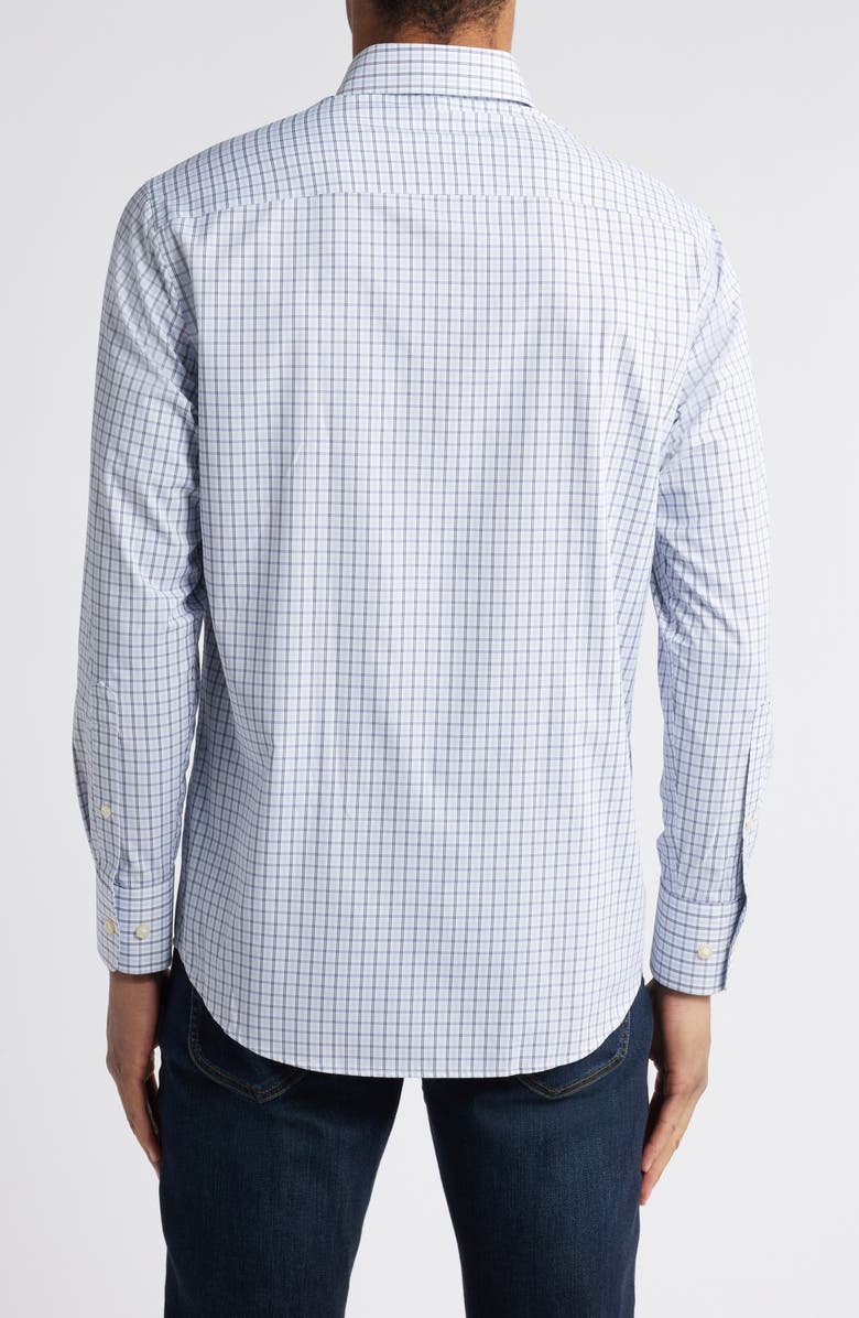 Peter Millar Hamilton Check Performance Button-Down Shirt, Alternate, color, Morning Blue