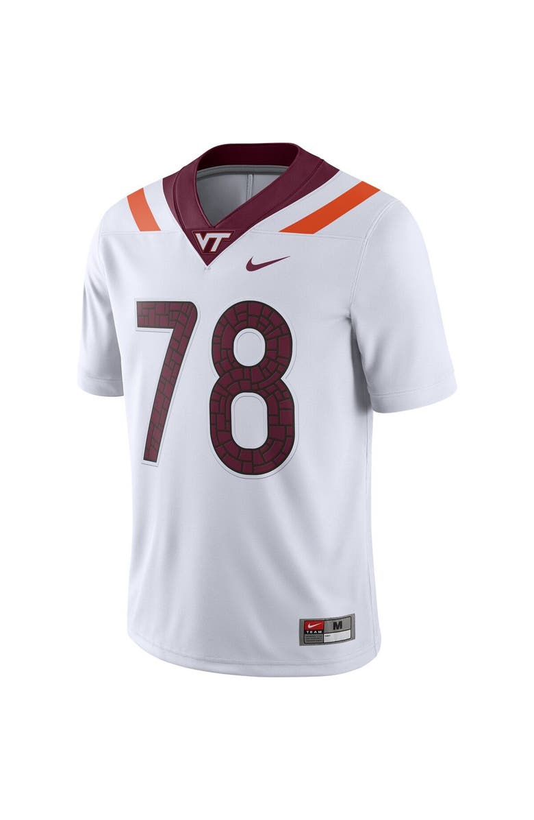Nike Men's Nike #78 White Virginia Tech Hokies Game Player Jersey, Alternate, color, 