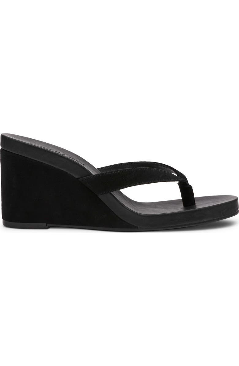 Steve Madden Playing Wedge Sandal, Alternate, color, Black Suede