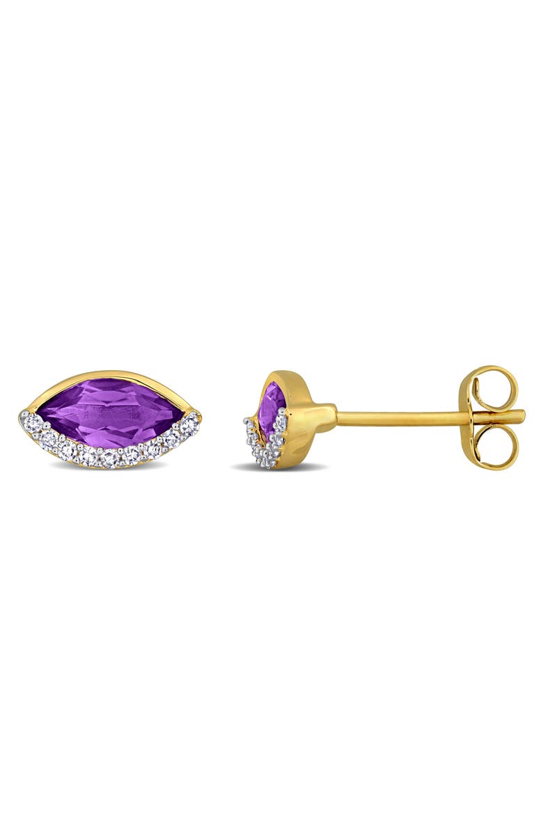 Julianna B. Amethyst & Diamond Marquise Stud Earrings 14K, Main, color, Amethyst