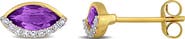Julianna B. Amethyst & Diamond Marquise Stud Earrings 14K