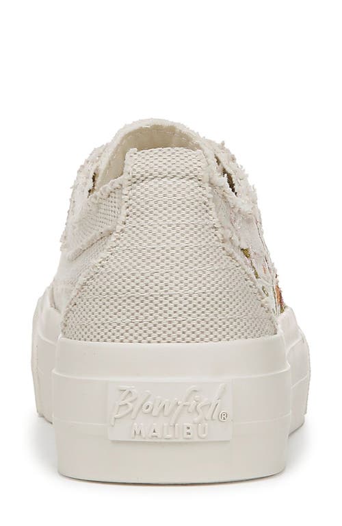 Blowfish Malibu Women's Sadie-sun Embroidered Lace Up Platform Sneakers In Cream Multi Embroidery Fabric