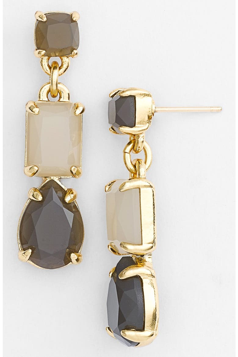 'branton square' stone linear earrings (Nordstrom Exclusive), Main, color, GREY MULTI/ GOLD