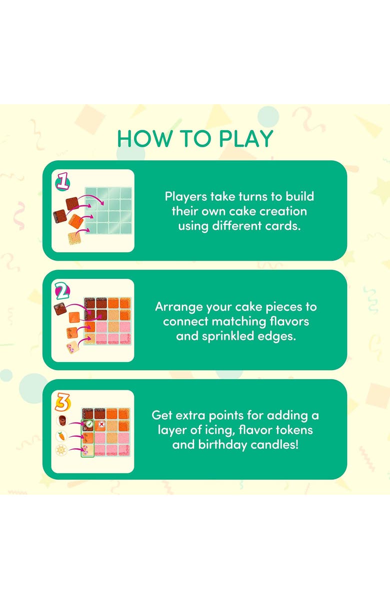 FoxMind Games Icing On The Cake Family Food Themed Tile Laying Strategy Game, Alternate, color, Multicolored