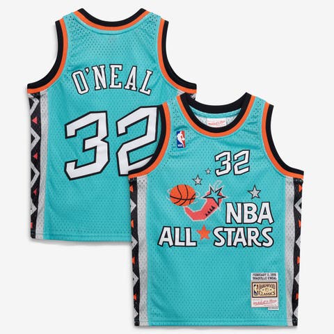 Youth Mitchell & Ness Shaquille O'Neal Teal 1996 NBA All-Star Game Hardwood Classics Swingman Jersey