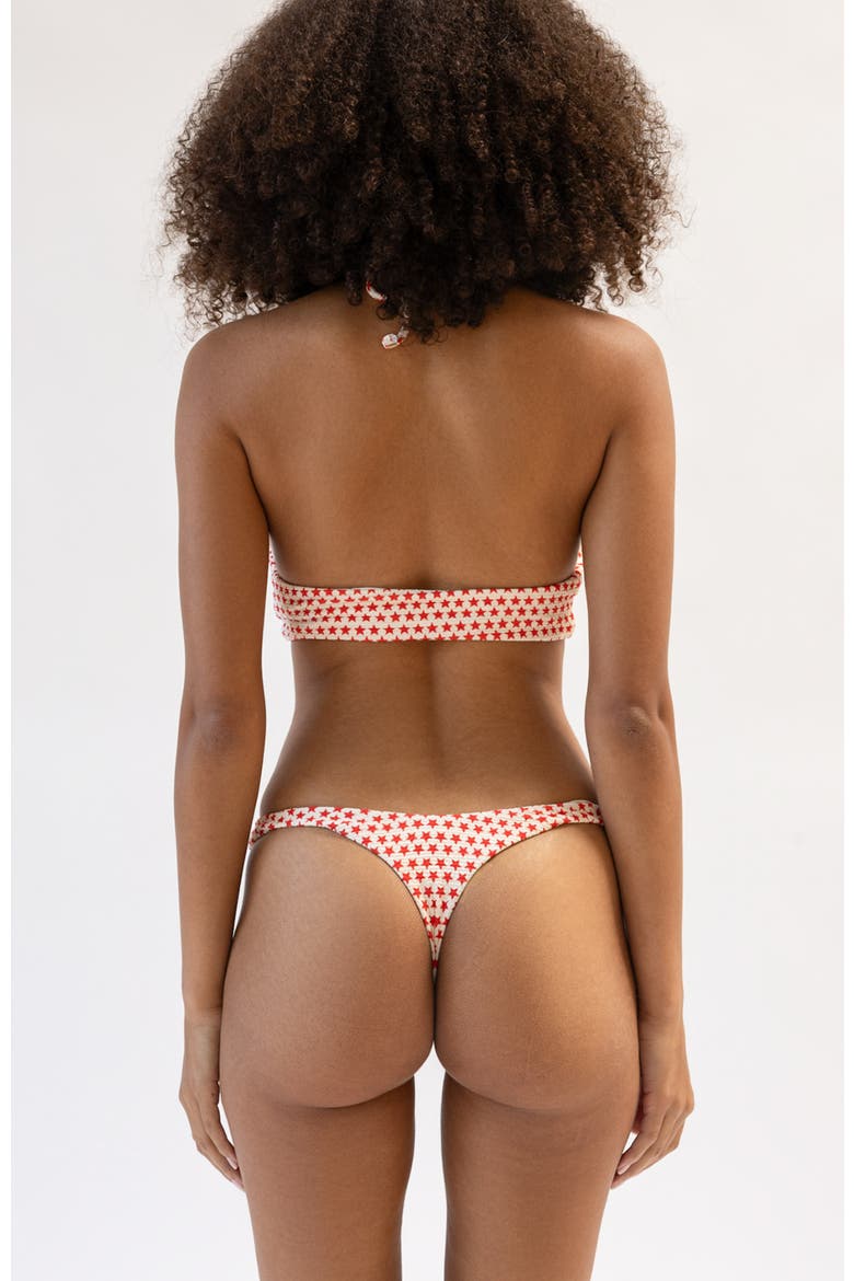 Amalfi String Tie Bandeau Bikini Top, Alternate, color, Rockstar