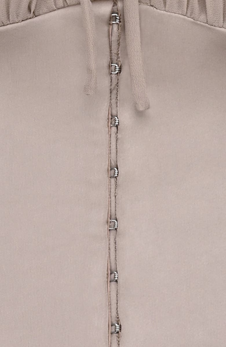 HOUSE OF CB Anja Cap Sleeve Georgette Corset Top, Alternate, color, Mocha