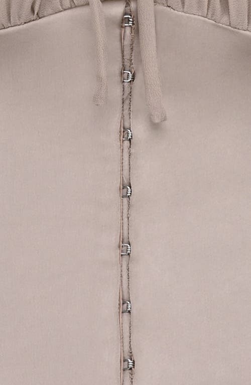 House Of Cb Anja Cap Sleeve Georgette Corset Top In Gray