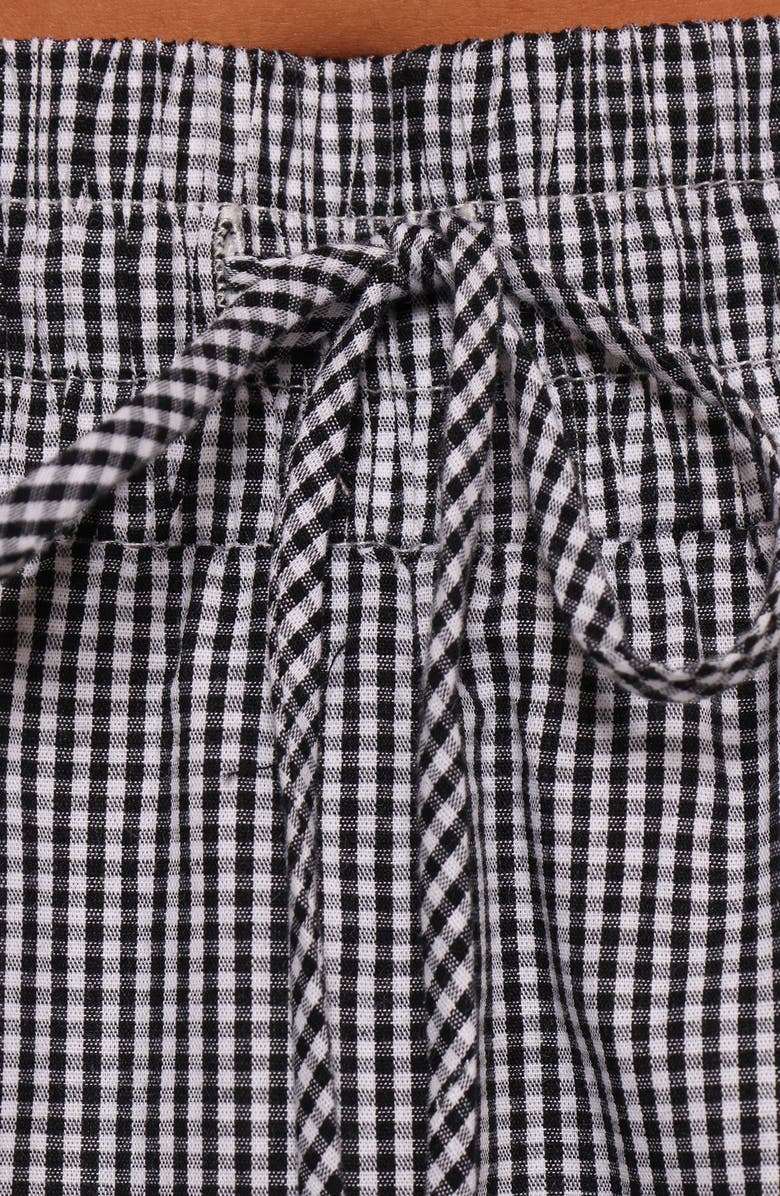 Petal & Pup Luna Strapless Peplum Top & Skirt Set, Alternate, color, Black White Gingham