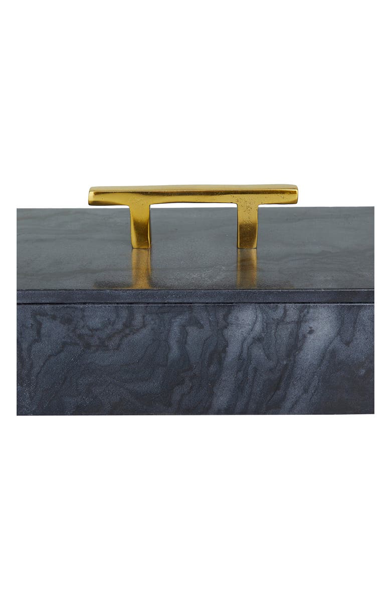 VIVIAN LUNE HOME Black Marble Box with Goldtone Handle - Set of 3, Alternate, color, Black