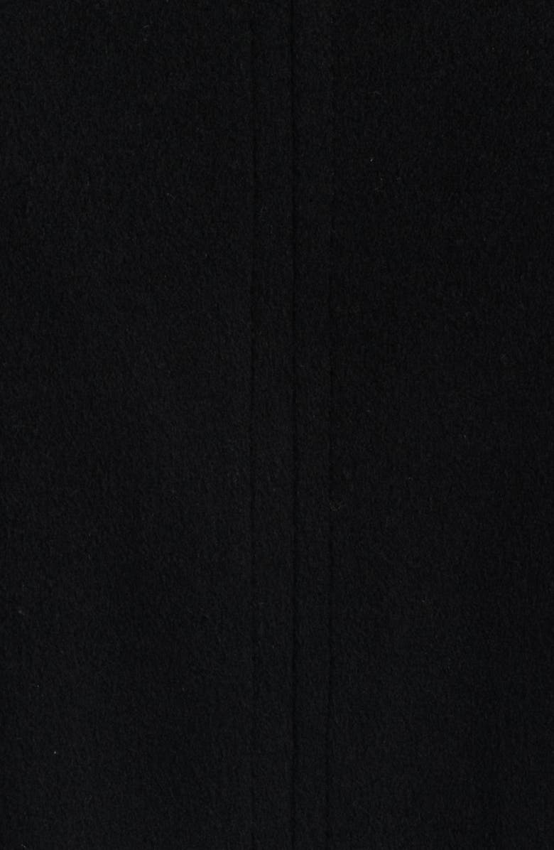 Fleurette Jagger Wool Coat with Leather Trim, Alternate, color, Black