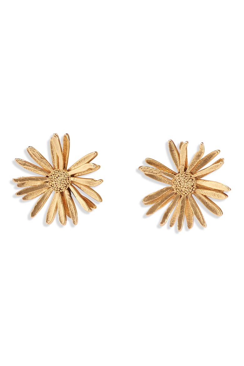 Daisy Stud Earrings, Main, color, GOLD