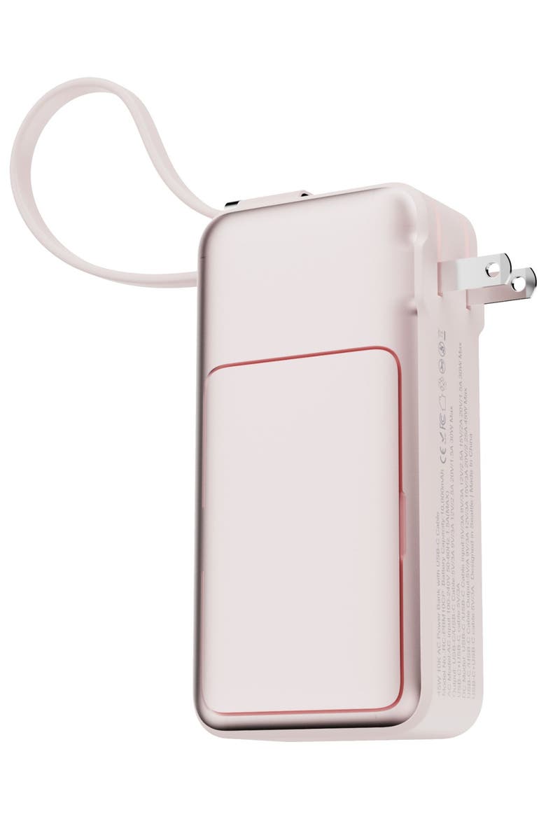 ReFlextion 45W USB-C Power Bank with Folding Mirror 10,000 mAh, Main, color, Pink
