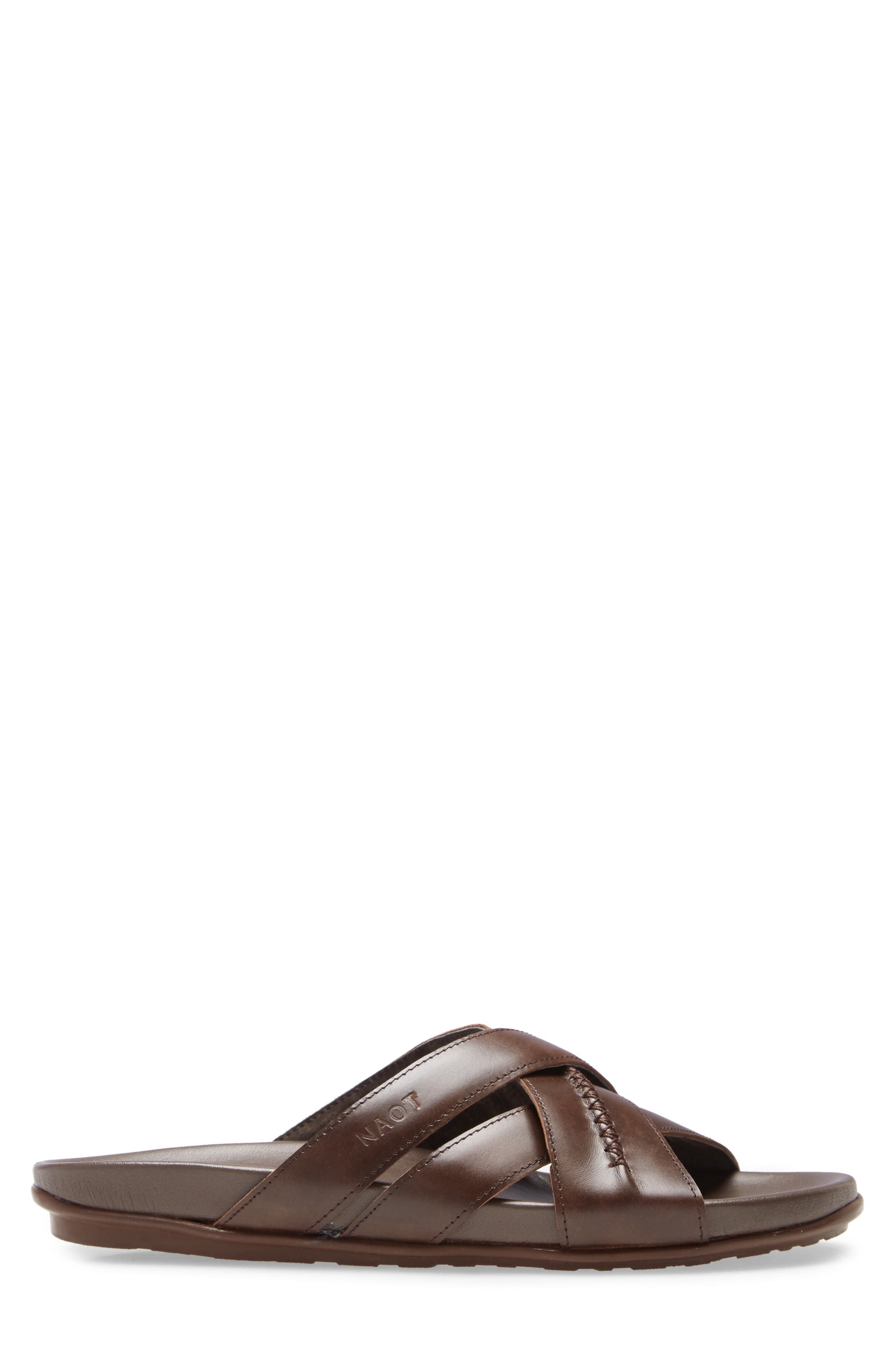 Anegada Slide Sandal, Alternate, color, PECAN BROWN LEATHER