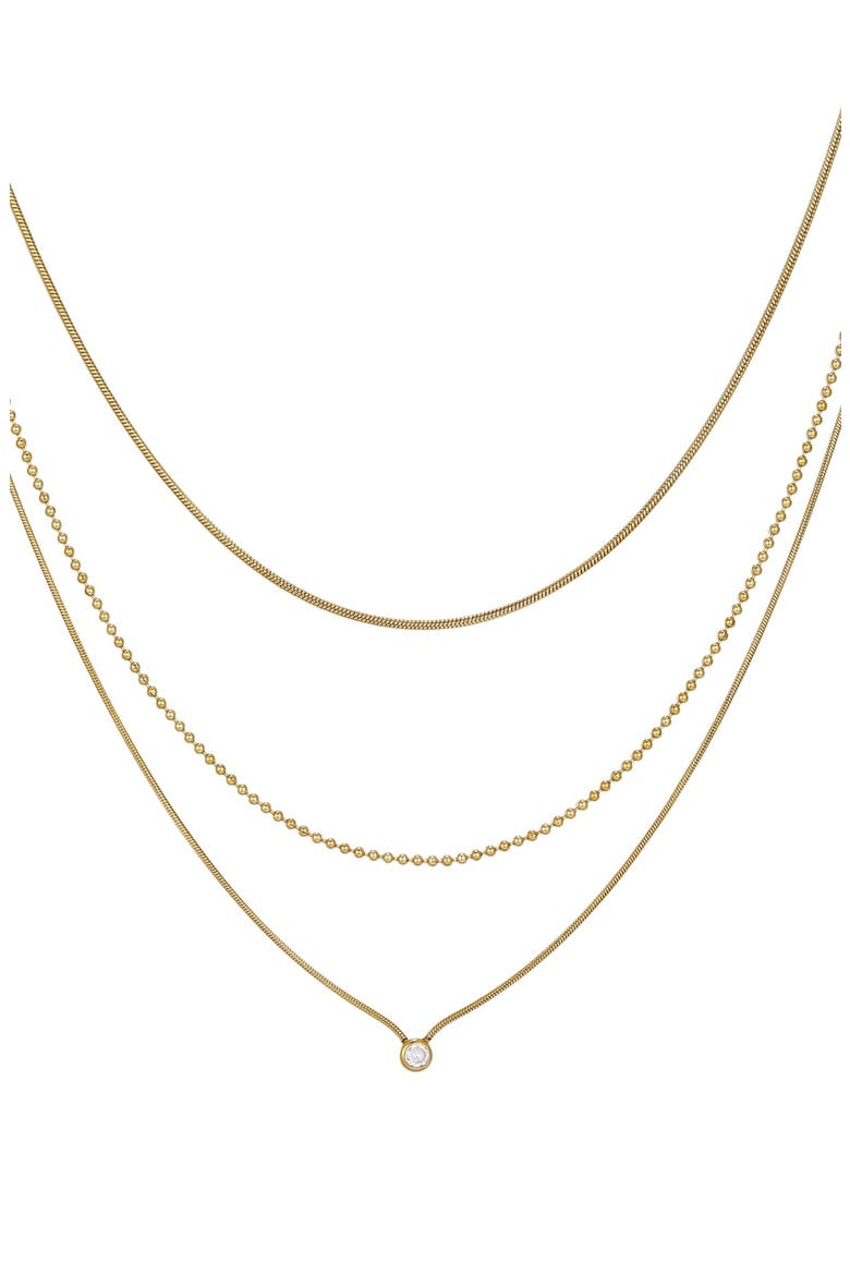 Layered Cubic Zirconia Necklace, Main, color, GOLD