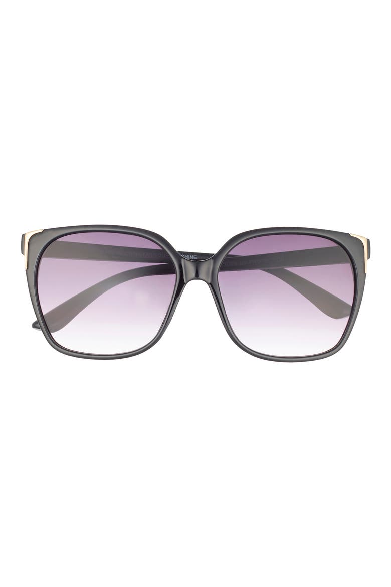 Oversize Gradient Cat Eye Sunglasses, Main, color, BLACK