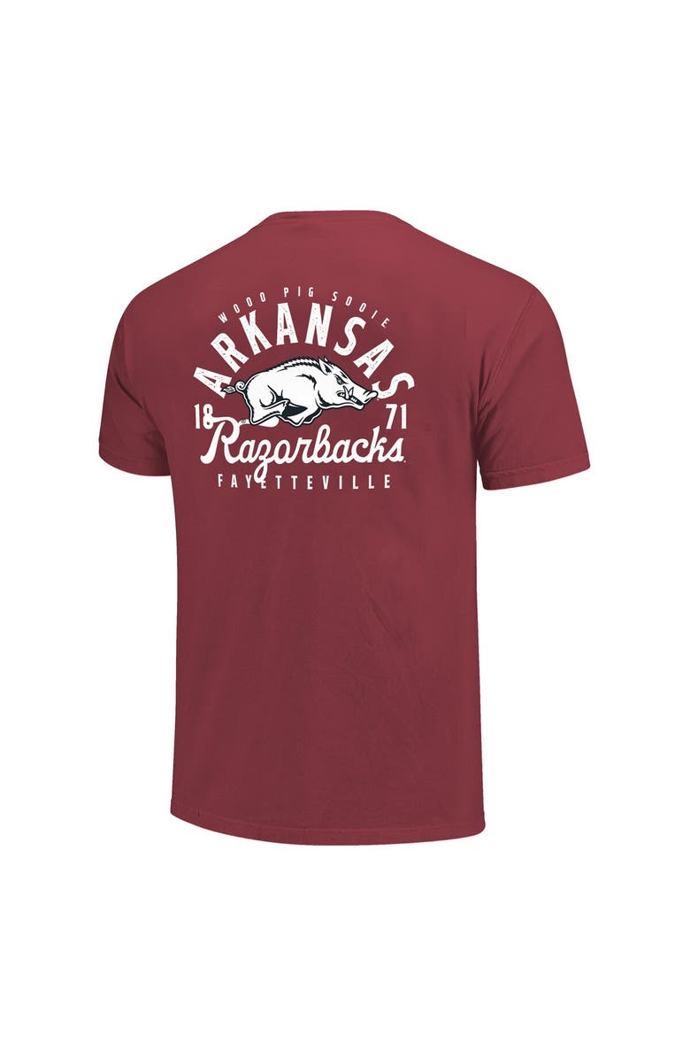 IMAGE ONE Men's Crimson Arkansas Razorbacks Comfort Colors Mascot Overlay T-Shirt, Alternate, color, 