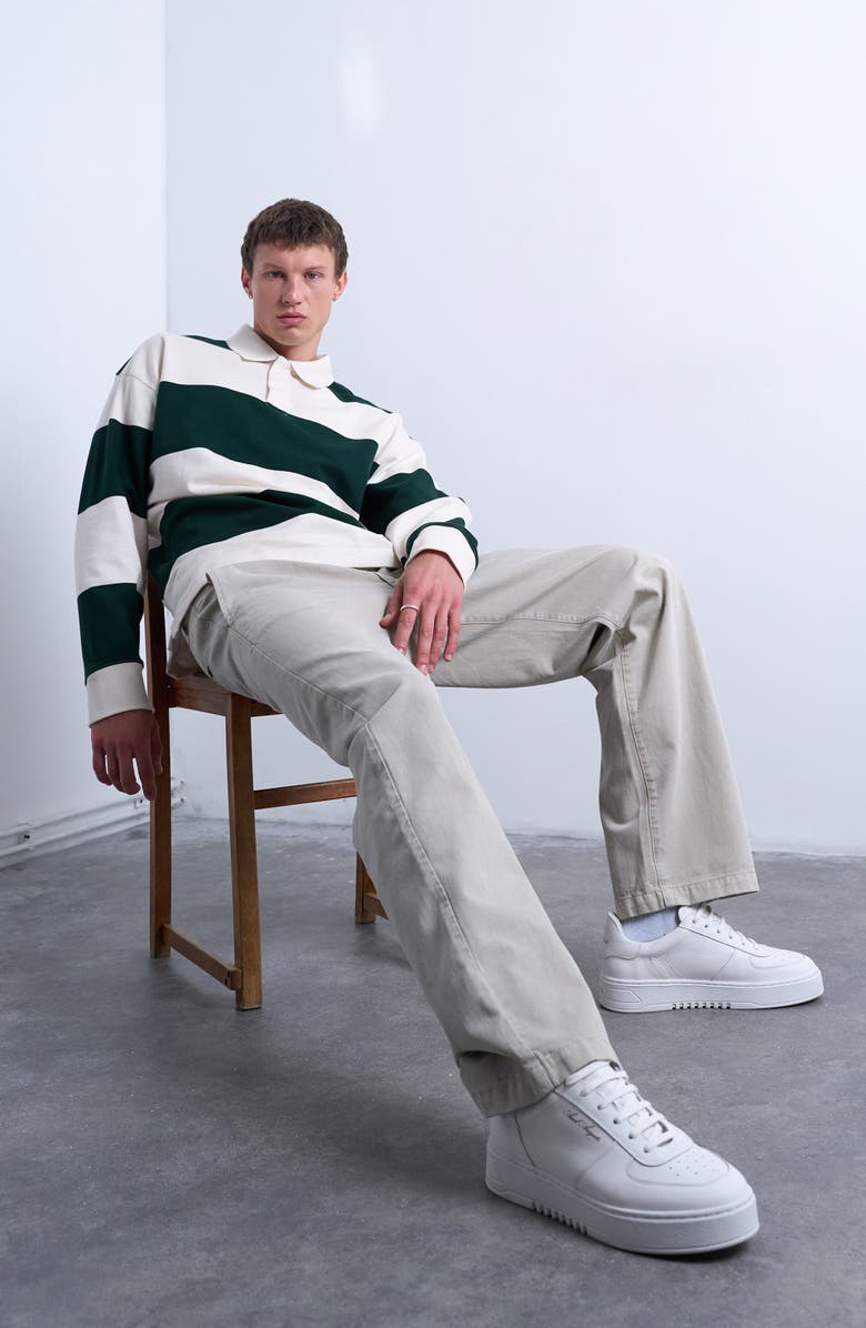 Topman Baggy Fit Pleated Cotton Twill Pants, Alternate, color, Stone