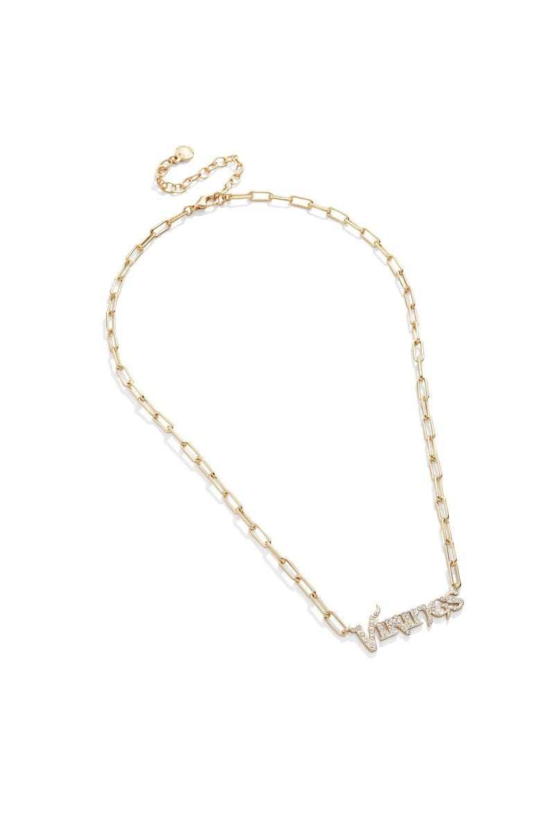 BaubleBar Women's BaubleBar Minnesota Vikings Paperclip Chain Necklace, Alternate, color,