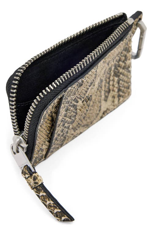 Allsaints Remy Snake Embossed Leather Wallet In Gray