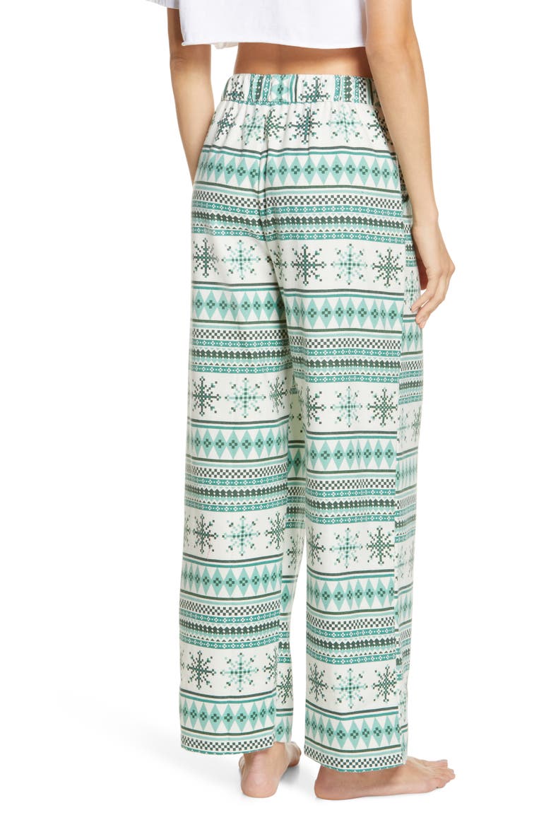 Flannel Pajama Pants, Alternate, color, GREEN MENTHOL GEO FAIRISLE