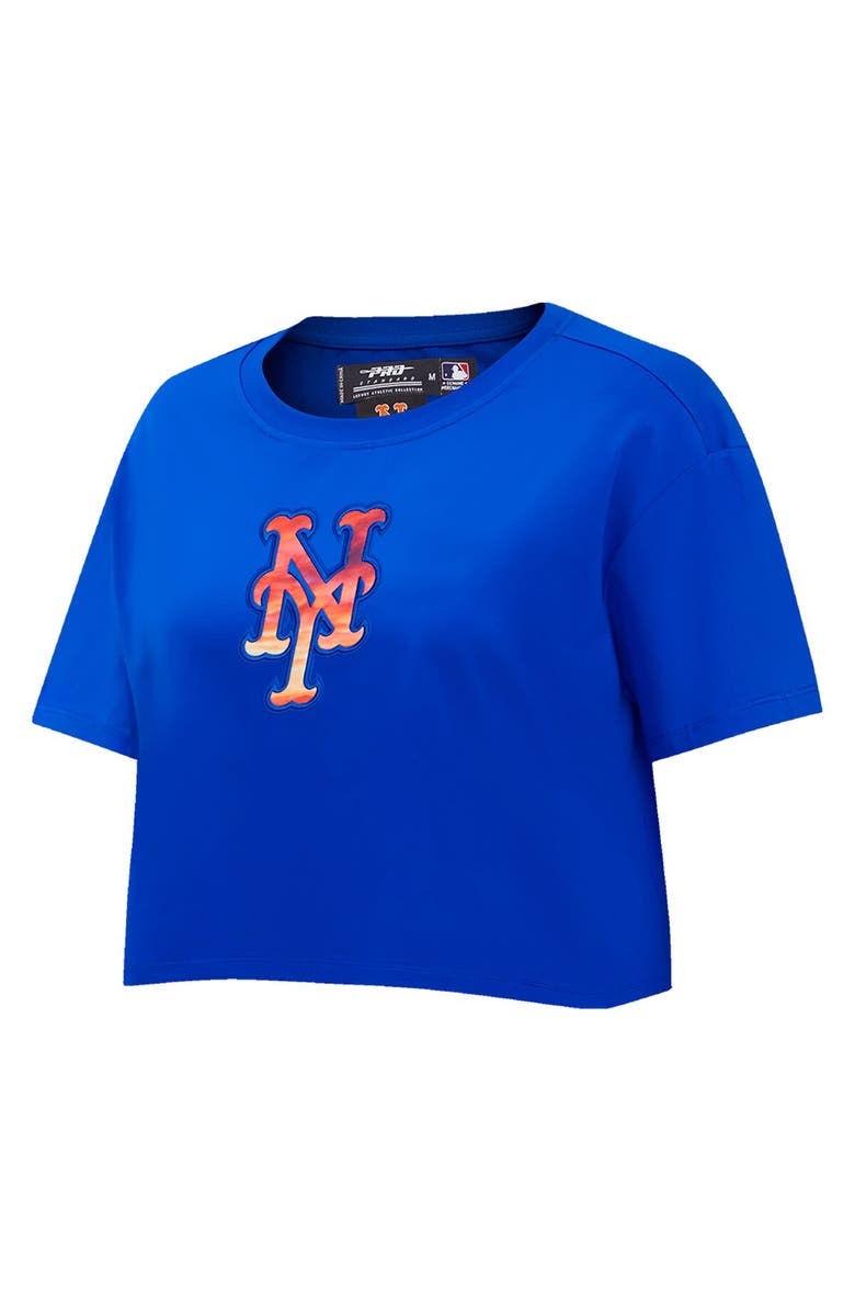 PRO STANDARD Women's Pro Standard Royal New York Mets Painted Sky Boxy Cropped T-Shirt, Alternate, color, Royal