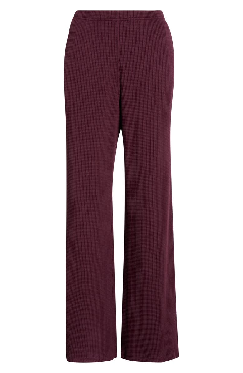 Lunya Waffle Soft Wide Leg Pants, Alternate, color, Vint Merlot
