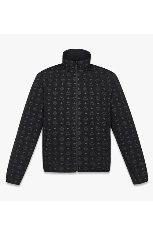 Mcm Reversible Monogram Print Windbreaker In Black
