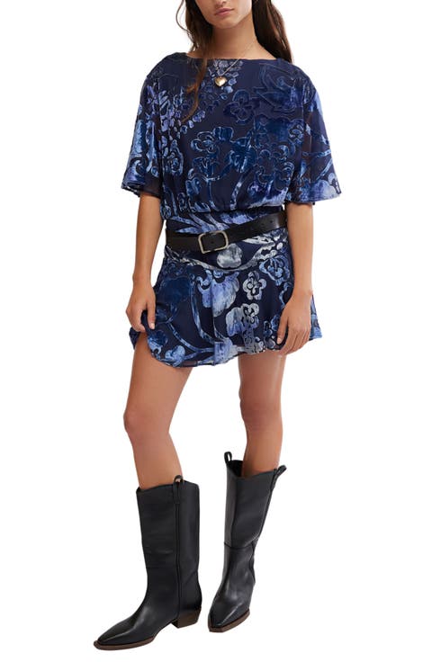 Manuka Burnout Velvet Minidress
