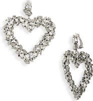 Saint Laurent Rhinestone Oversize Heart Clip-On Earrings