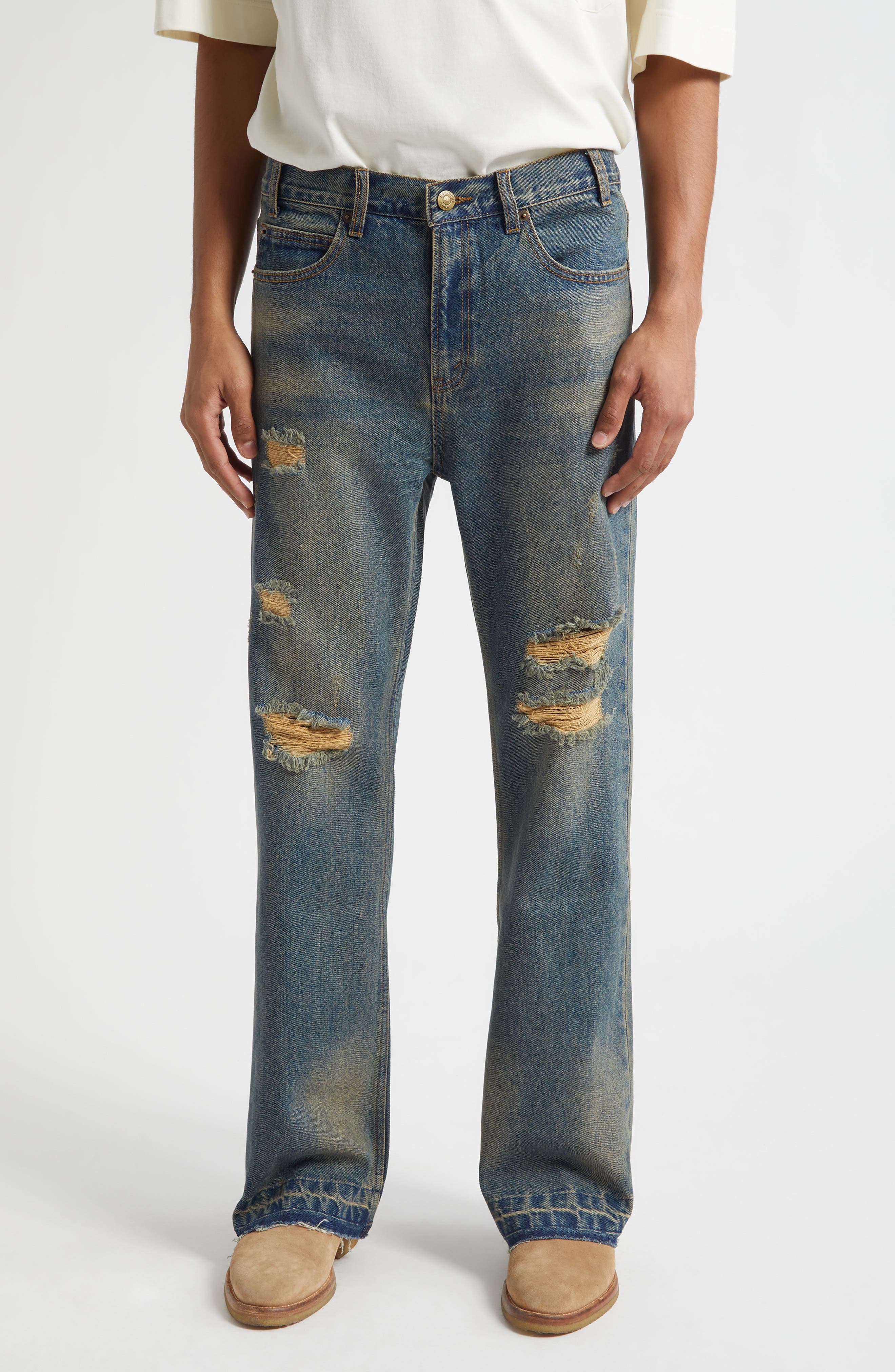 Texoma Distressed Release Hem Bootcut Jeans