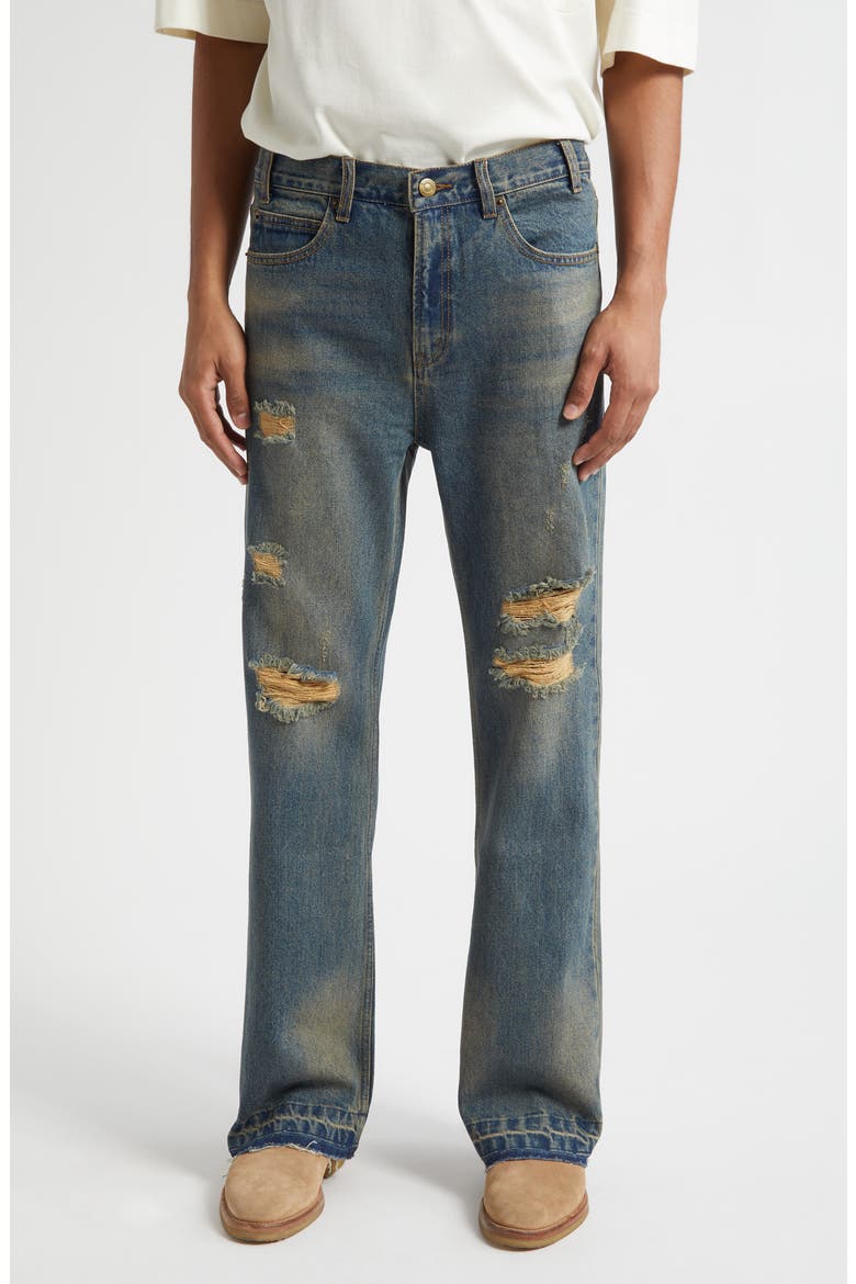 Texoma Distressed Release Hem Bootcut Jeans, Main, color, VINTAGE WASH