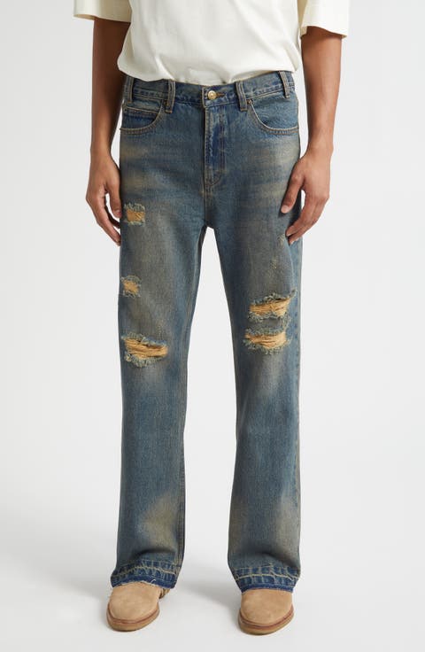 Texoma Distressed Release Hem Bootcut Jeans (Vintage Wash)