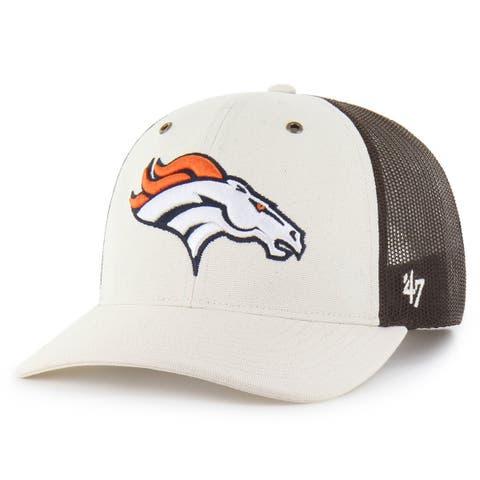 Men's Carhartt x '47 Natural/Brown Denver Broncos Undyed Trucker Adjustable Hat