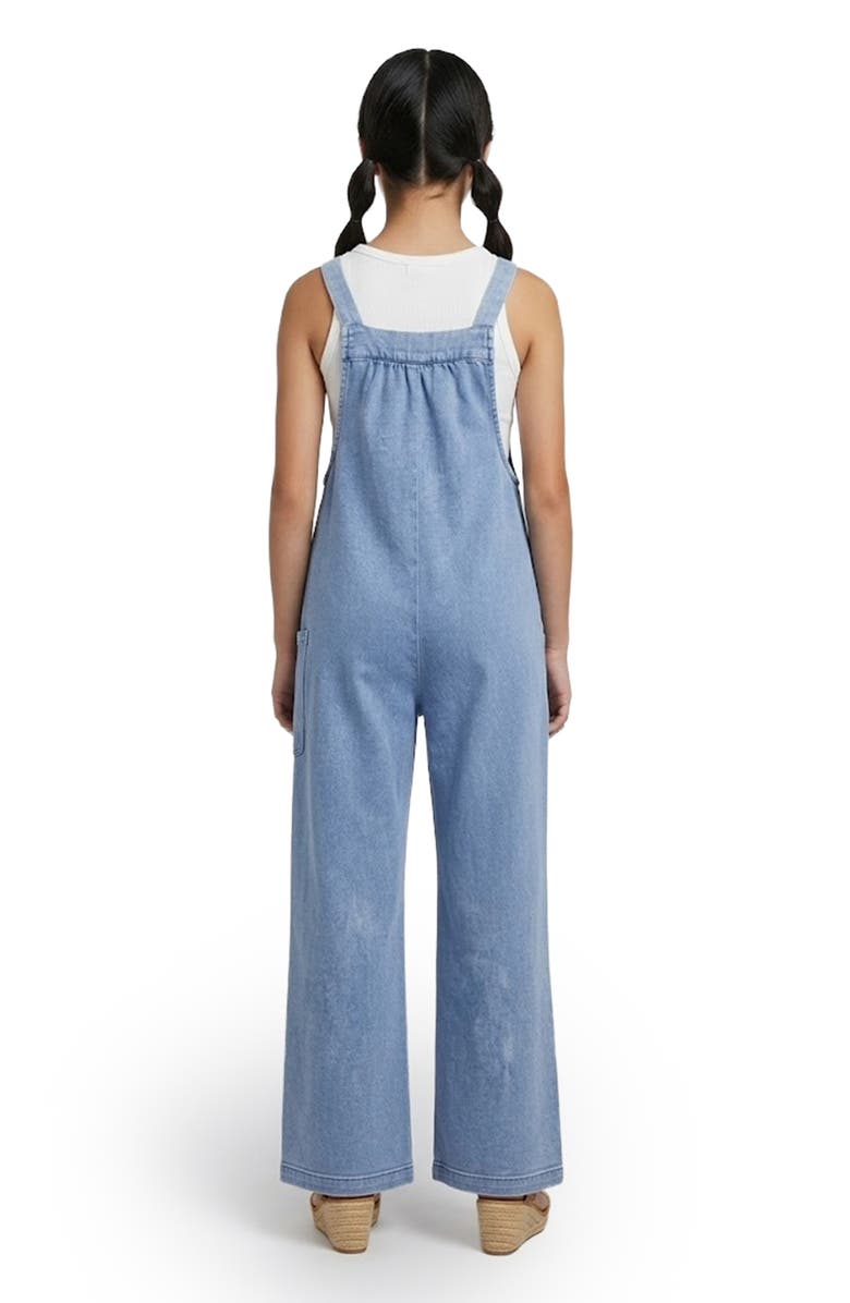 Hayden Girls Kids' Denim Wide Leg Overalls, Alternate, color, 