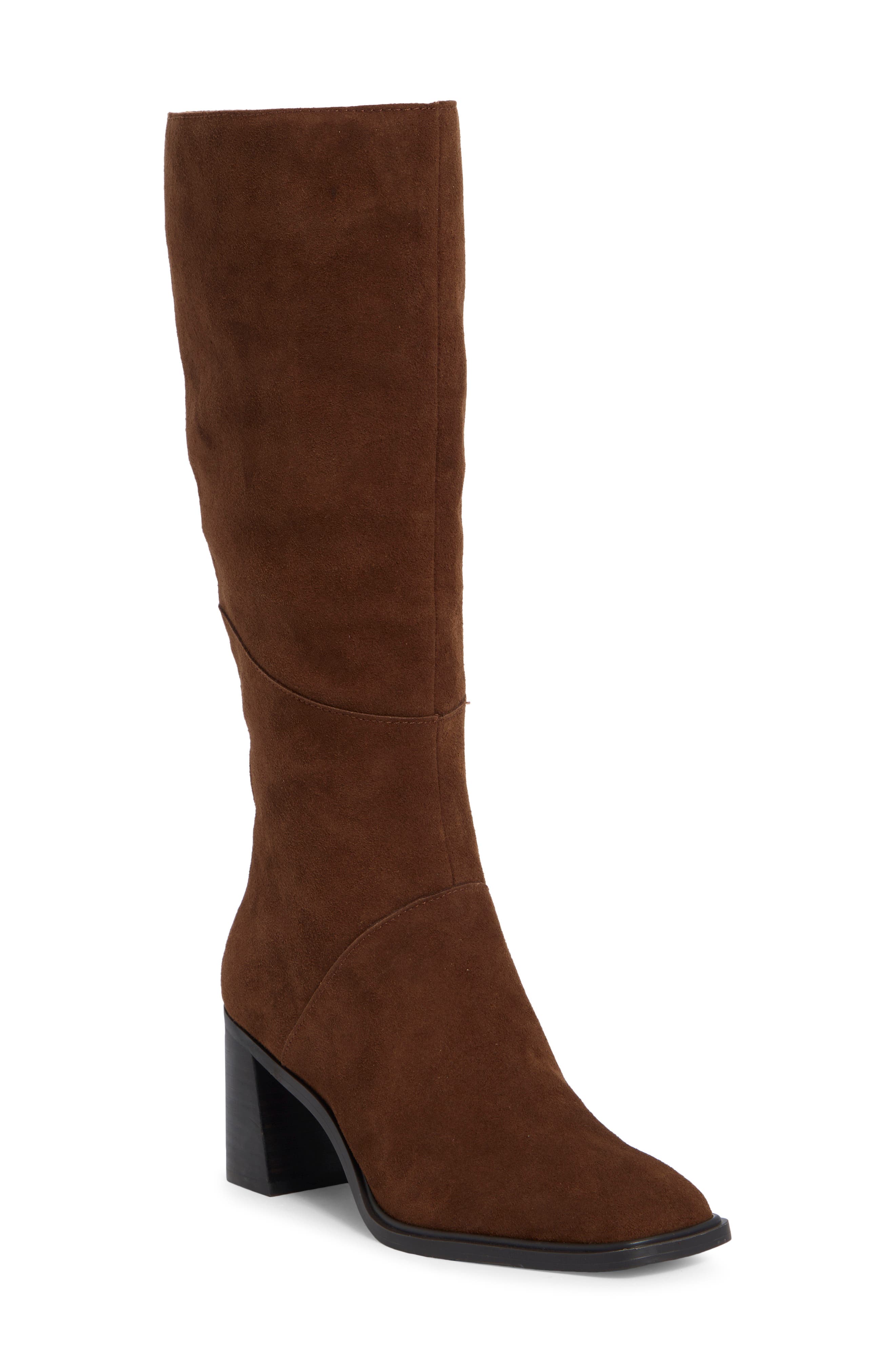 Farrah Tall Boot, Main, color, COCOA SUEDE
