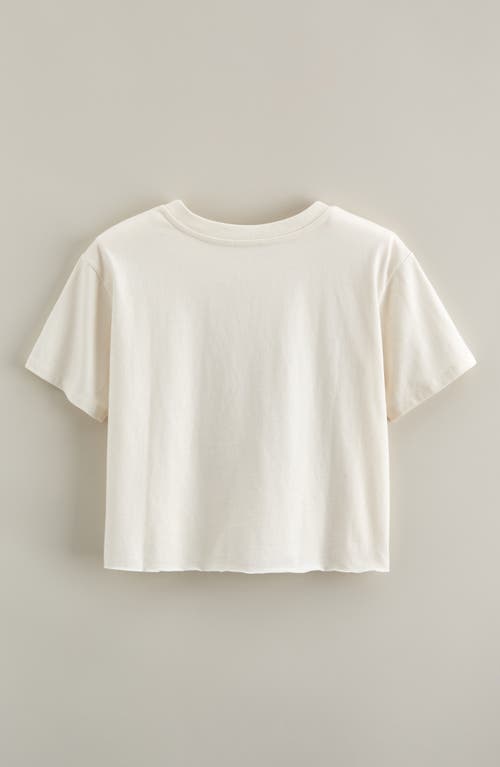 Treasure & Bond Kids' Crop Cotton Graphic T-shirt In Neutral