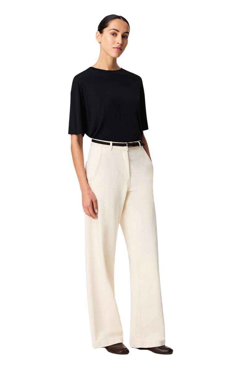 Another Tomorrow Carpenter Denim Pant, Alternate, color, Ecru