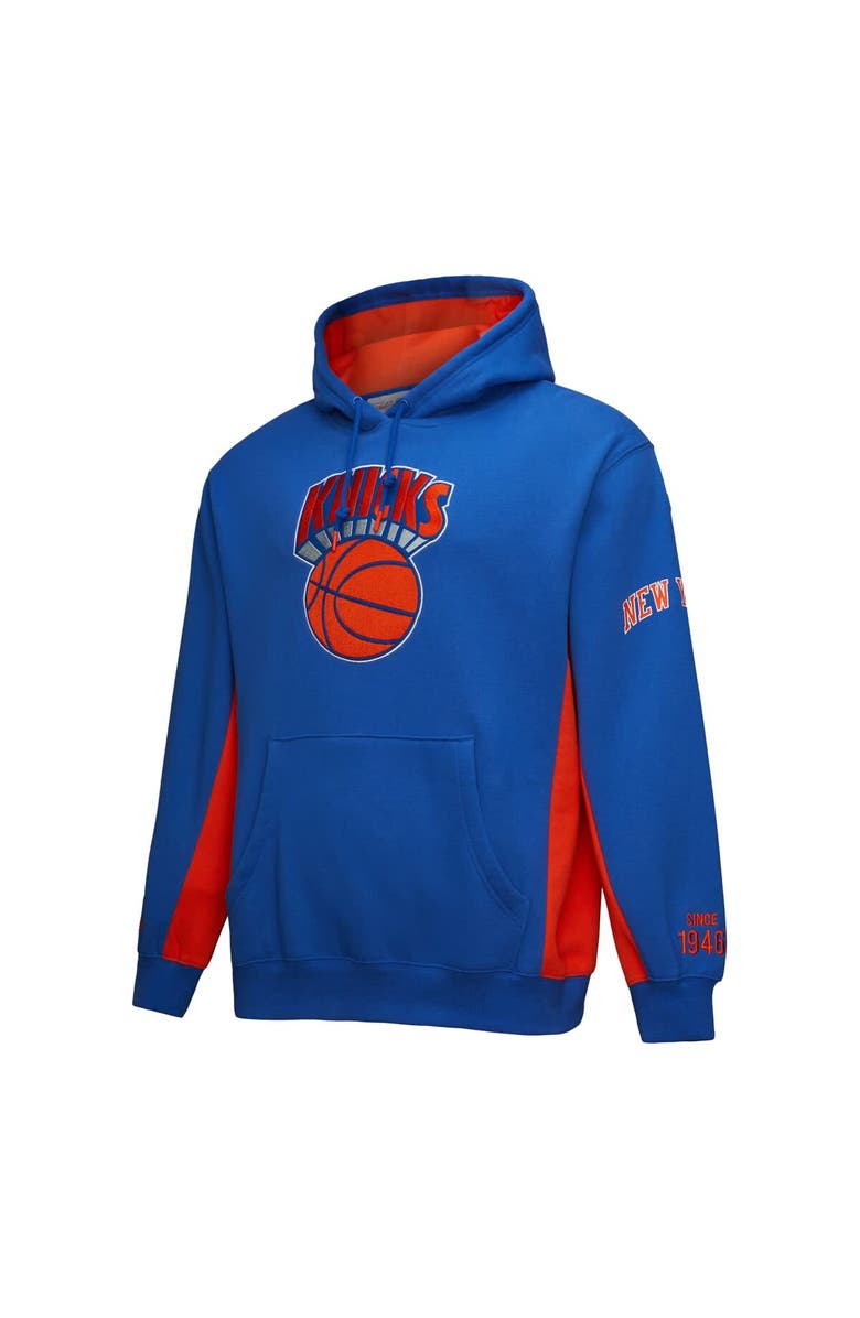 Mitchell & Ness Men's Mitchell & Ness Blue New York Knicks Hardwood Classics Team Origins Fleece Pullover Hoodie, Main, color, Blue