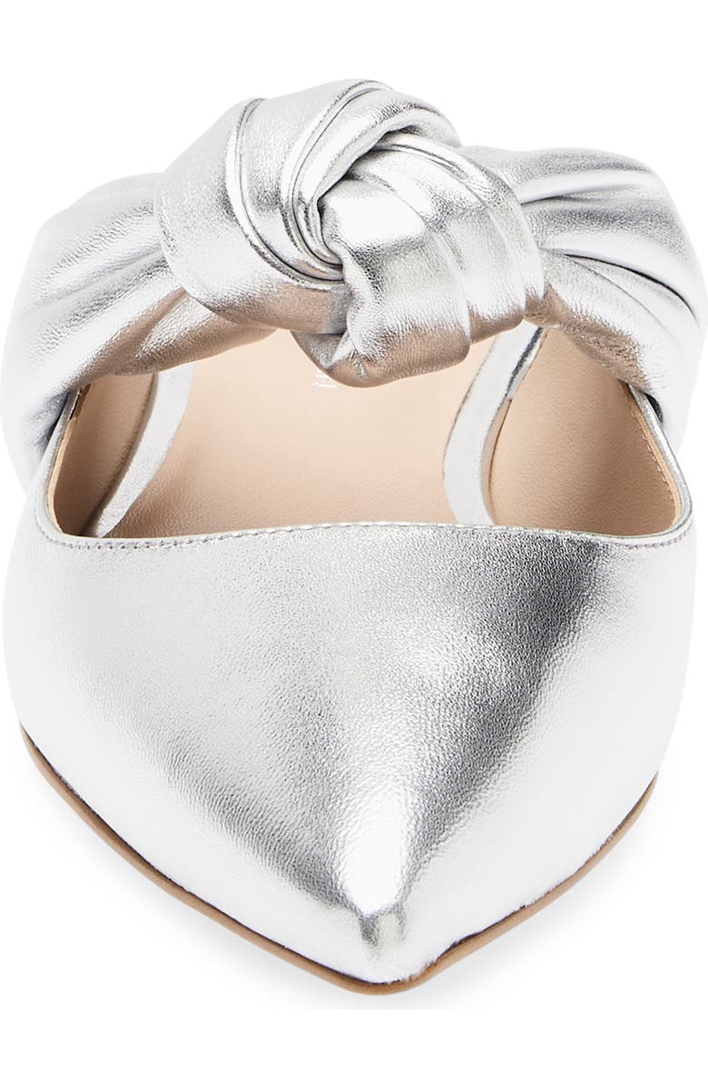 Stuart Weitzman Solange Knotted Mule, Alternate, color, Silver