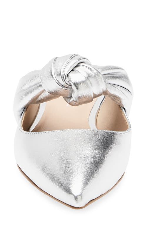 Stuart Weitzman Solange Knotted Mule In Silver