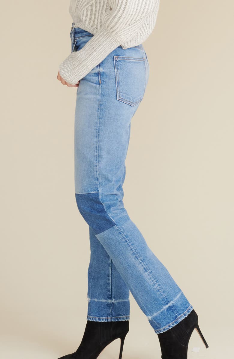 Veronica Beard Ryleigh Patched Straight Leg Jeans, Alternate, color, 