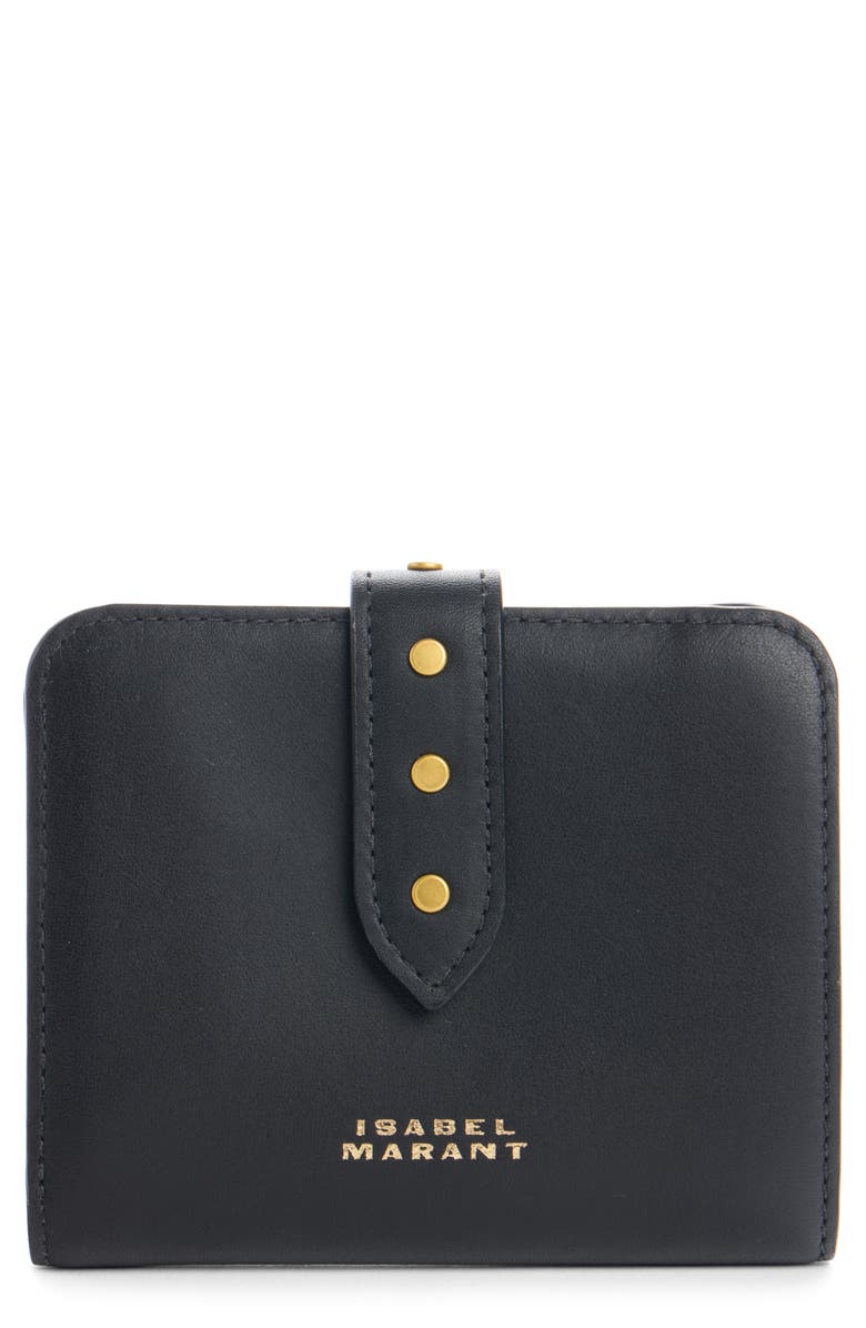 Isabel Marant Oskan Leather Wallet, Main, color, Black