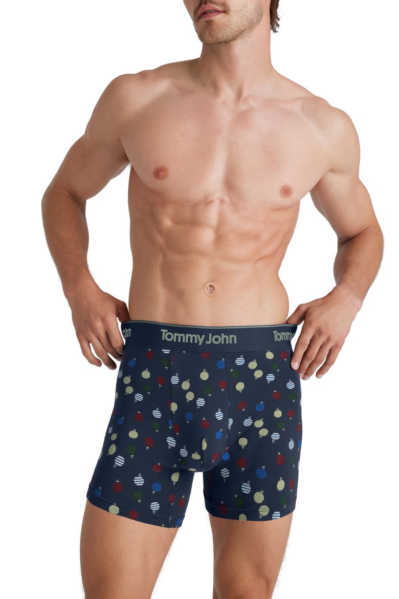3-Pack Second Skin 6-Inch Stretch Modal Boxer Briefs, Alternate, color, BURGUNDY/ NAVY MULTI