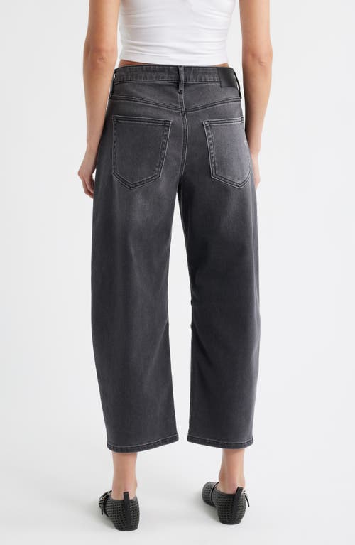 Hidden Jeans Crop Barrel Jeans In Gray