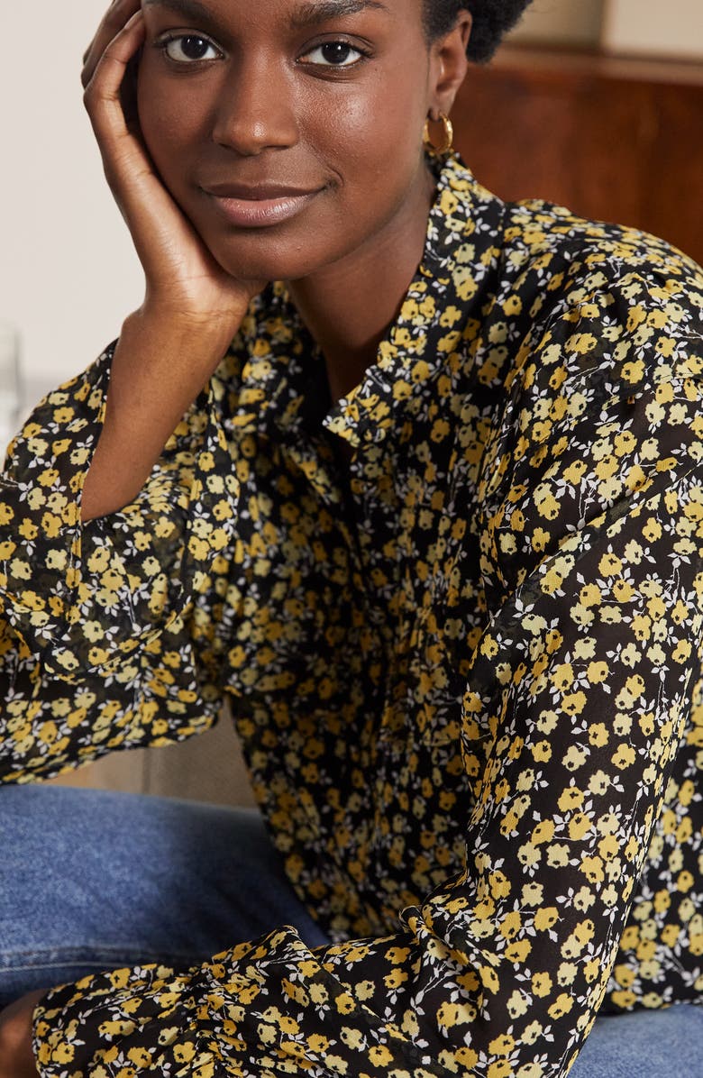 Boden Zoe Floral Ditsy Ruffle Detail Blouse, Alternate, color,