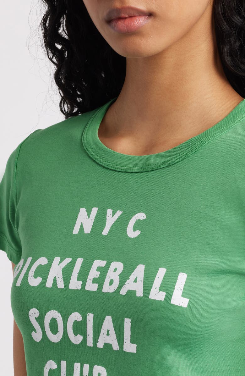 Junk Food NYC Pickleball Cotton Graphic Baby Tee, Alternate, color, Leprachaun