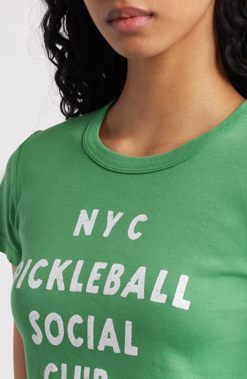 Junk Food Nyc Pickleball Cotton Graphic Baby Tee In Leprachaun